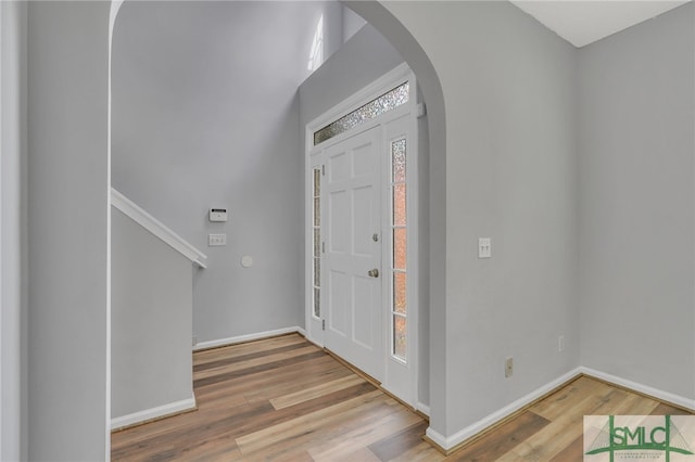 foyer featuring hardwood / wood-style flooring