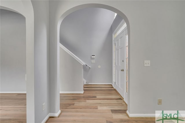 entrance foyer featuring light hardwood / wood-style flooring