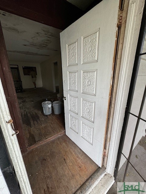 bathroom featuring hardwood / wood-style flooring