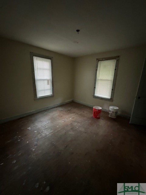 view of spare room