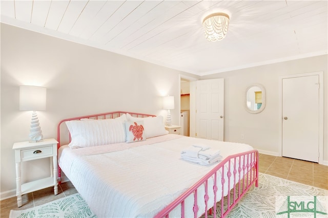 bedroom featuring tile patterned flooring