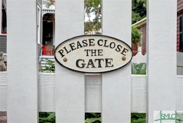 view of community sign