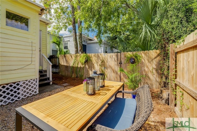 view of patio / terrace with a fenced backyard