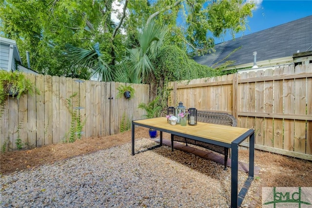 view of patio with a fenced backyard