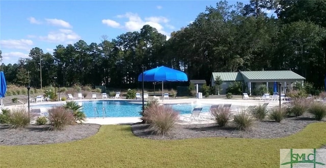 view of pool with a patio area