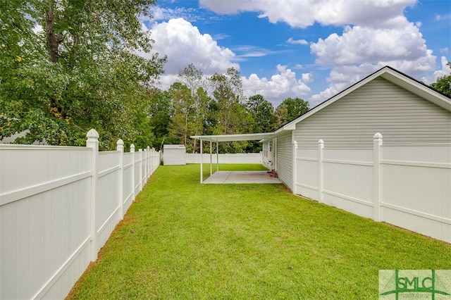 view of yard featuring a patio area