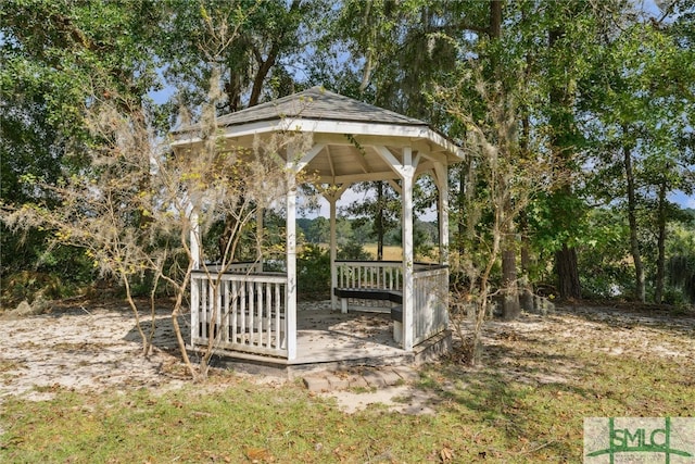 view of yard featuring a gazebo