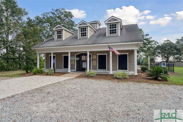 cape cod house with a porch