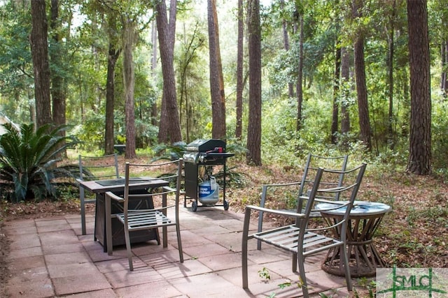 view of patio with grilling area