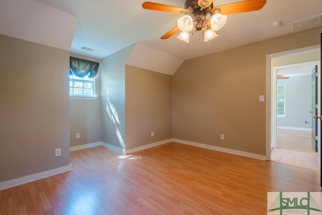 159 E 1st St, Midway, GA 31320 - additional living space featuring a ceiling fan and light wood-style floors