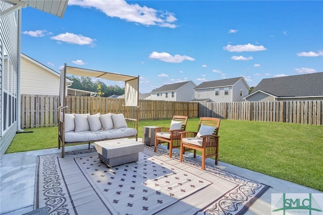 view of patio with an outdoor hangout area