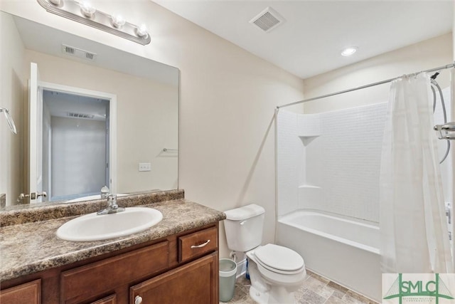 11330 White Bluff Rd Unit 46, Savannah, GA 31419 - full bathroom with visible vents, shower / tub combo, toilet, and vanity