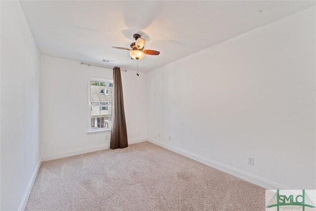 11330 White Bluff Rd Unit 46, Savannah, GA 31419 - empty room featuring baseboards, ceiling fan, and light colored carpet
