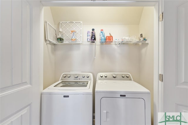 laundry area featuring independent washer and dryer