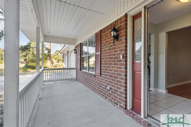 view of patio featuring covered porch