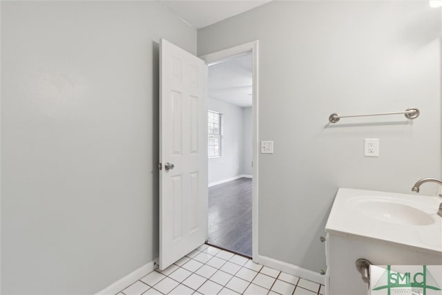 bathroom featuring vanity and tile patterned floors