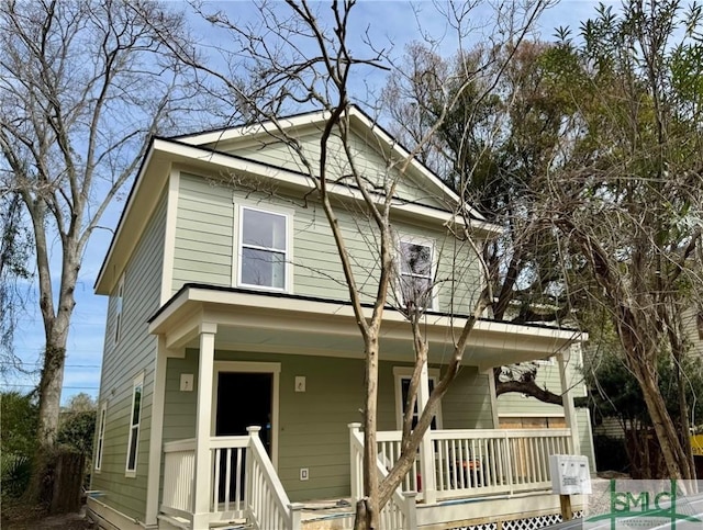 view of front of house with covered porch