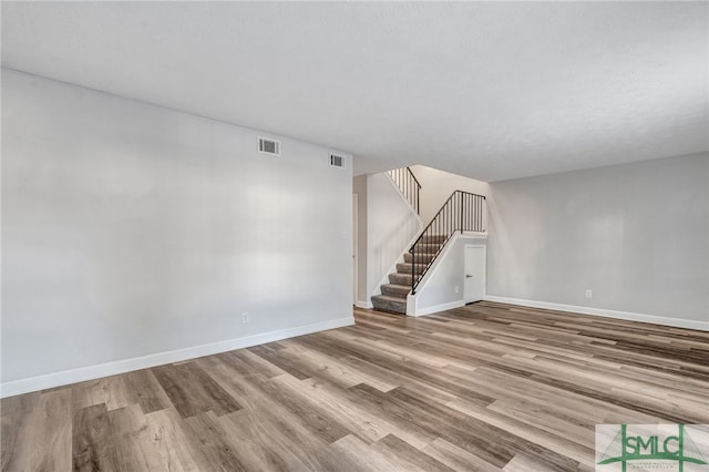 empty room with light wood-type flooring