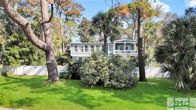 exterior space with a sunroom