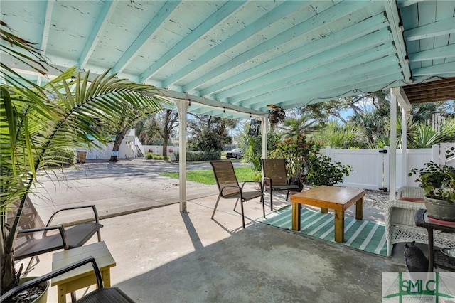 view of patio / terrace with a fenced backyard