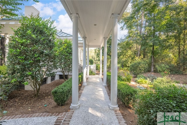 view of patio with a porch