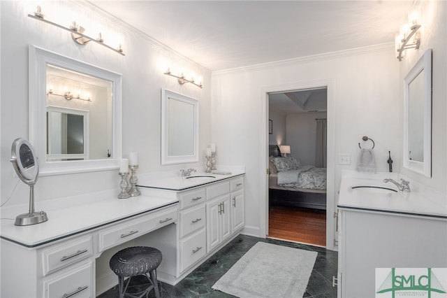 70 Marsh Creek Ln, Richmond Hill, GA 31324 - ensuite bathroom with vanity, ornamental molding, and ensuite bathroom