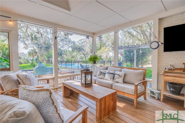 sunroom with plenty of natural light