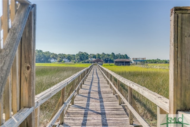 dock area with a rural view