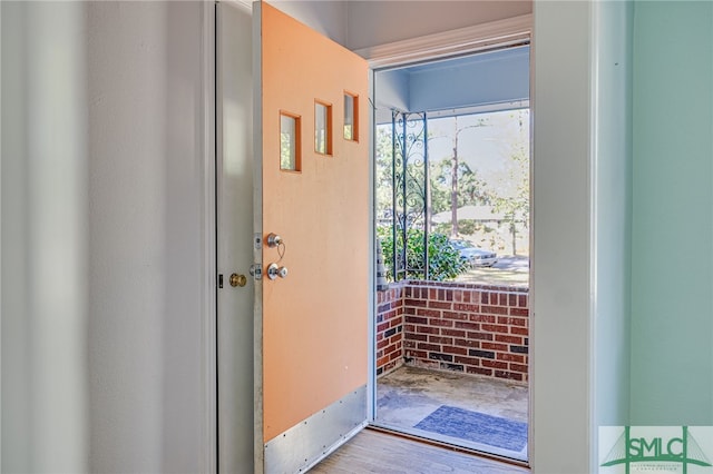 entryway featuring hardwood / wood-style floors