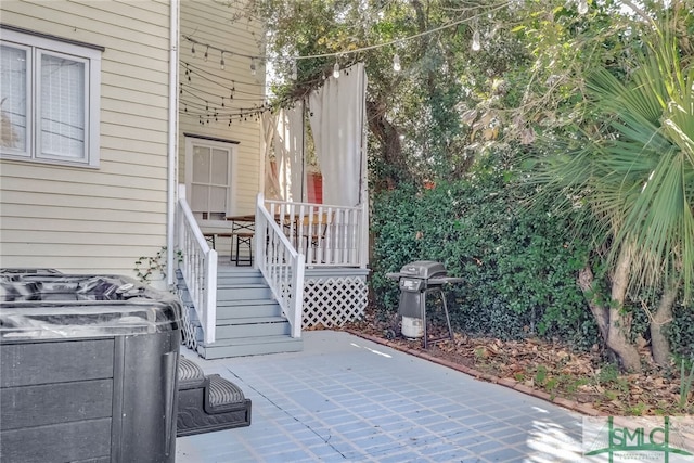 view of patio / terrace with a grill