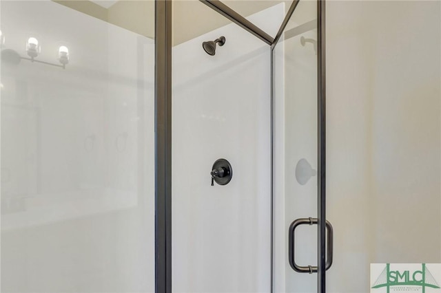 interior details with an enclosed shower