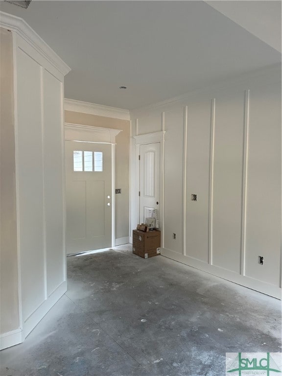 interior space featuring ornamental molding