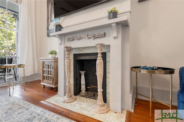 interior details featuring hardwood / wood-style floors