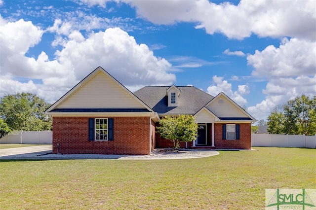 view of front of house with a front yard