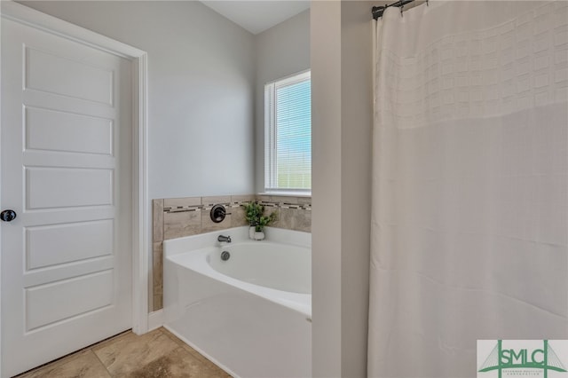 bathroom featuring plus walk in shower