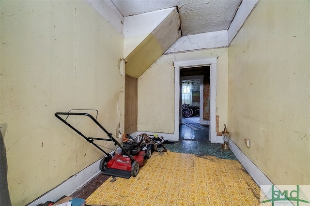 interior space with lofted ceiling