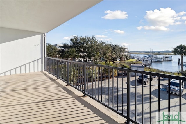 balcony with a water view