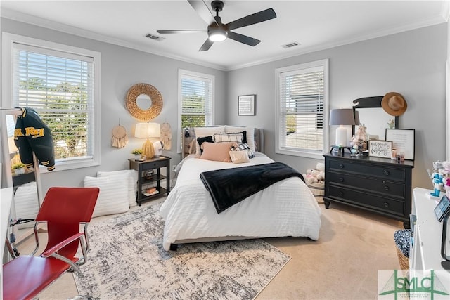 2203 River Oaks Dr, Richmond Hill, GA 31324 - bedroom featuring visible vents and crown molding