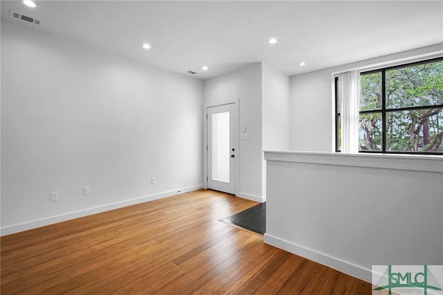 foyer featuring wood-type flooring