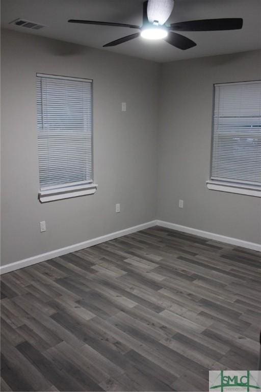 2510 Florida Ave, Savannah, GA 31404 - empty room featuring ceiling fan, wood finished floors, and baseboards