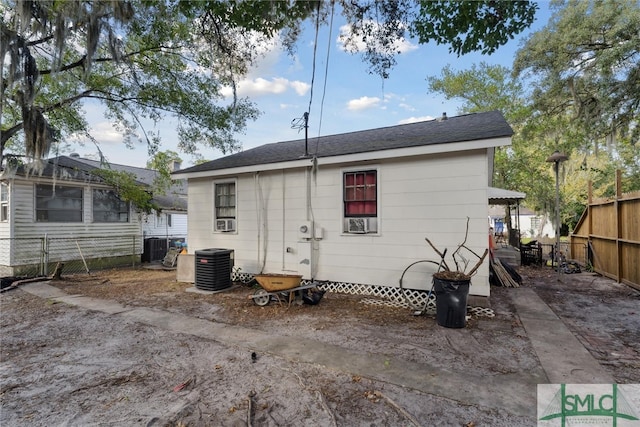 back of property with cooling unit