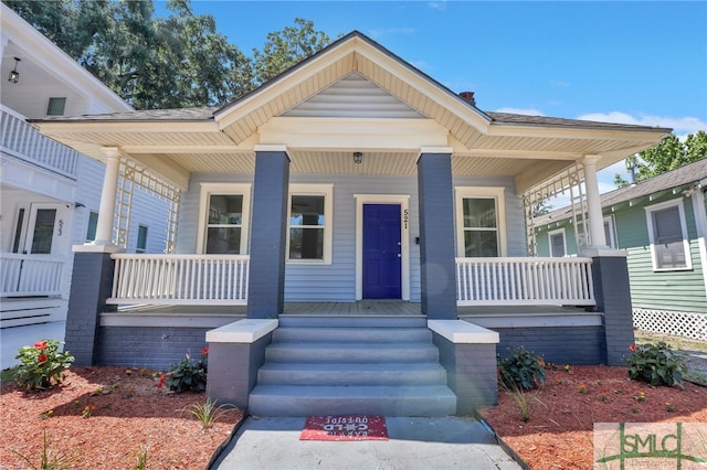 view of front of home with a porch