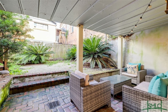 view of patio featuring an outdoor living space