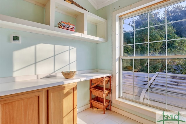 interior space featuring tile patterned flooring