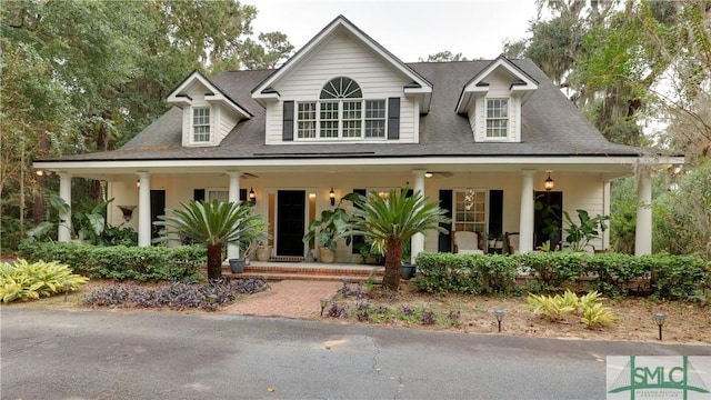 view of front of home featuring covered porch