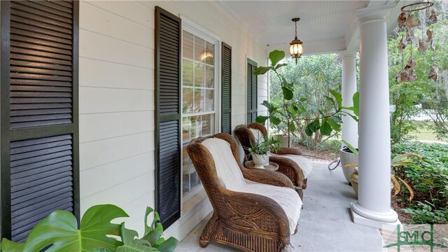 view of patio featuring covered porch