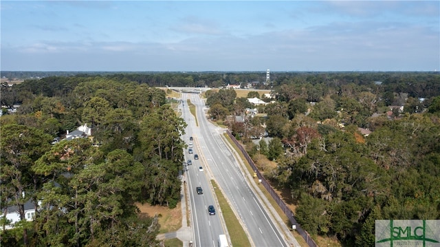 bird's eye view with a view of trees