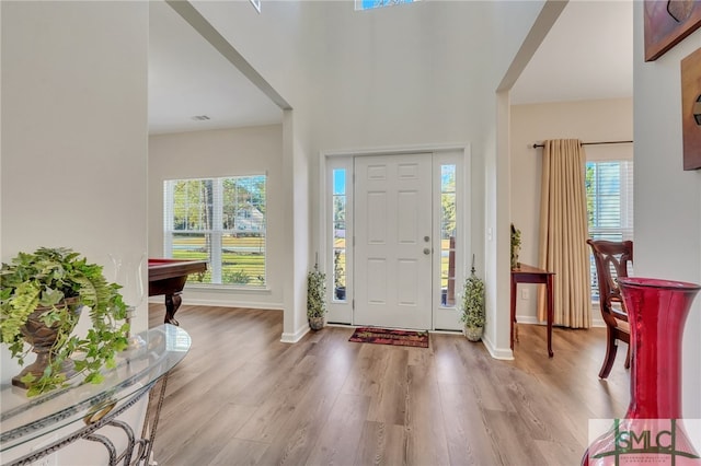 foyer entrance featuring light hardwood / wood-style floors and pool table