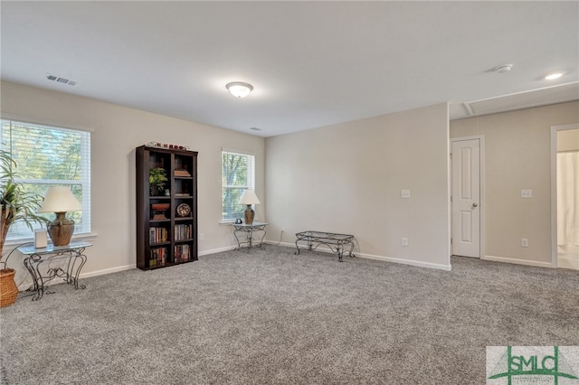 sitting room with carpet