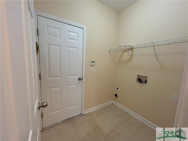 laundry room with hookup for a washing machine and electric dryer hookup